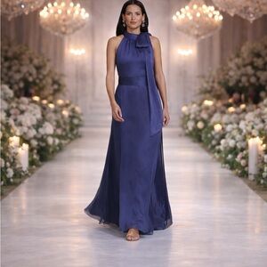 Sachin + Babi Royal Blue Halter Maxi Dress